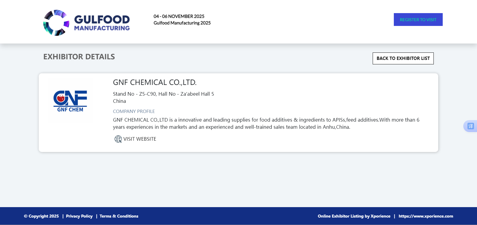 GNF participe au Salon de l'alimentation du Golfe de Dubaï